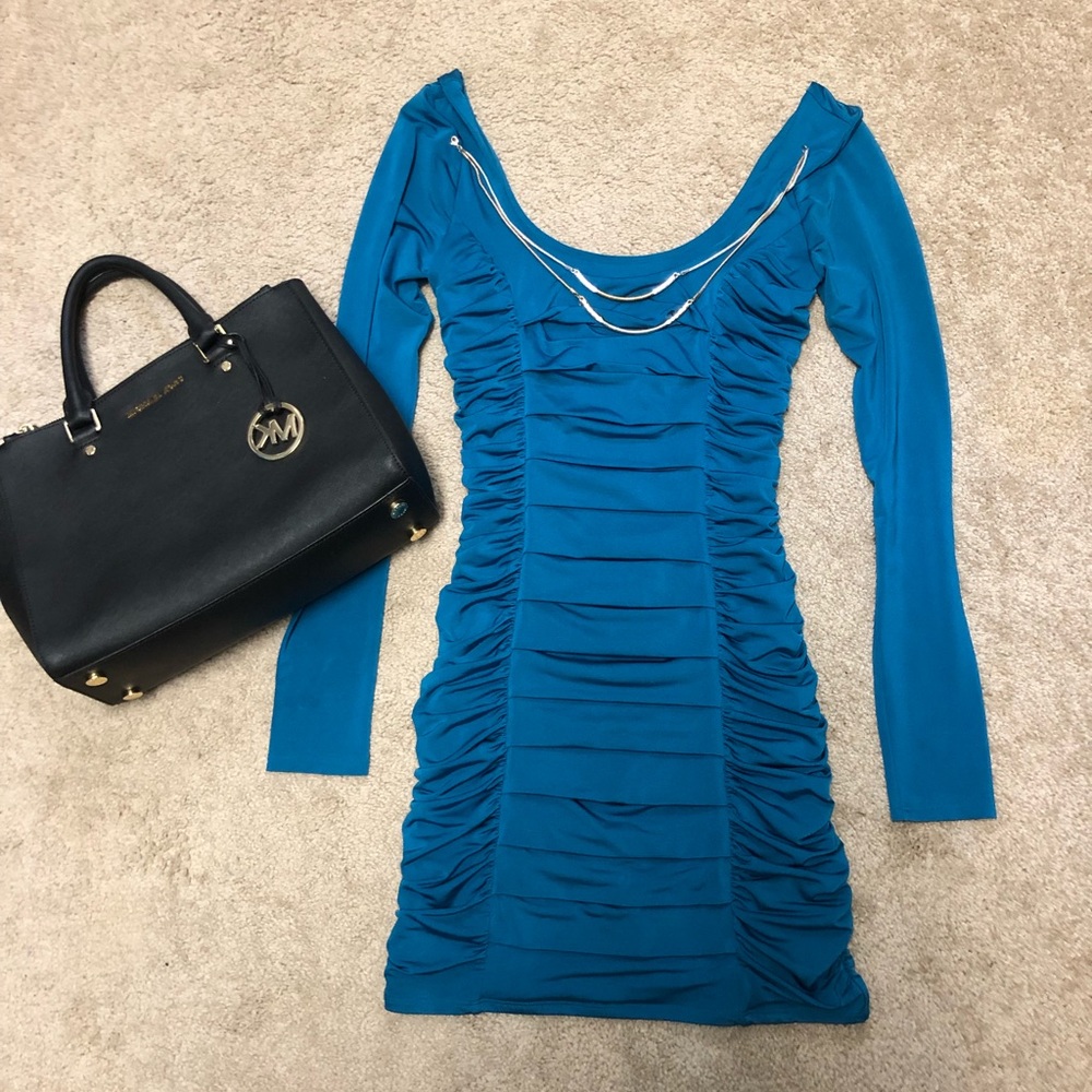 Arden B Blue / Teal Long Sleeve Dress